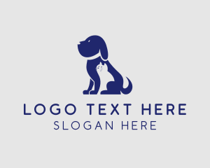 Negative Space - Dog Cat Veterinarian logo design