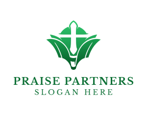 Praise - Christian Bible Cross logo design