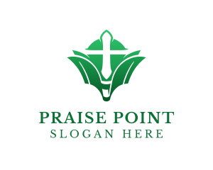 Praise - Christian Bible Cross logo design