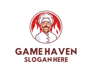 Guy - Fire Chef Restaurant logo design
