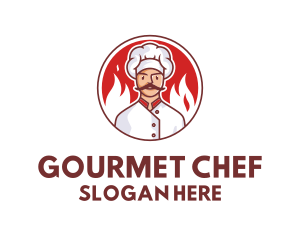 Chef - Fire Chef Restaurant logo design