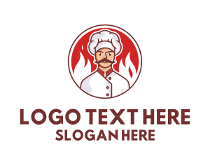 Man - Fire Chef Restaurant logo design