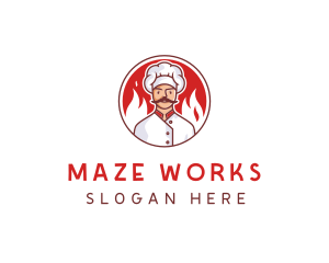 Fire Chef Restaurant  logo design