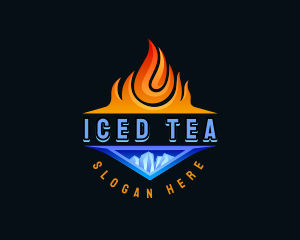  Ice Fire Heating Hvac logo design