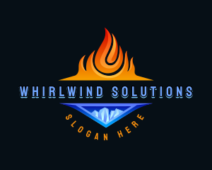 Whirlwind - Ice Fire Heating Hvac logo design