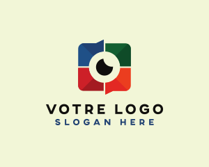 Vlogger - Photographer Polaroid Camera logo design