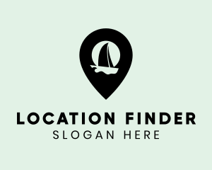 Yacht Location Pin logo design