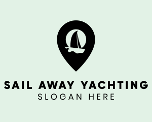 Yacht Location Pin logo design