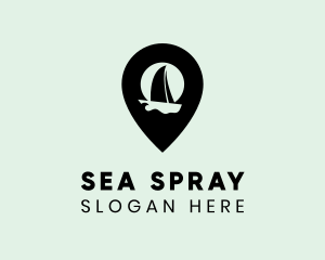 Yacht Location Pin logo design