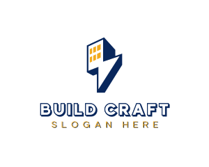 Lightning Bolt Building Power logo design