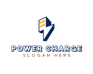 Lightning Bolt Building Power logo design