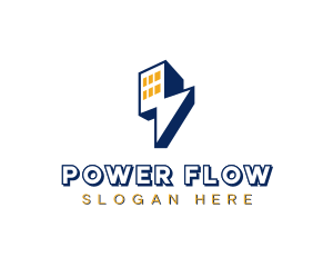 Lightning Bolt Building Power logo design