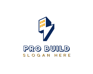 Lightning Bolt Building Power logo design