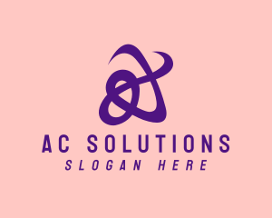 Purple Cursive Letter A  logo design