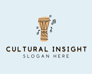 African Djembe Percussion logo design