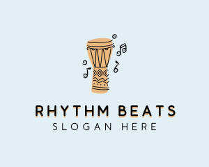 African Djembe Percussion logo design