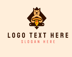 Kitchen - Cute Animal Pizza logo design