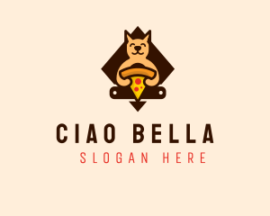 Cute Animal Pizza logo design