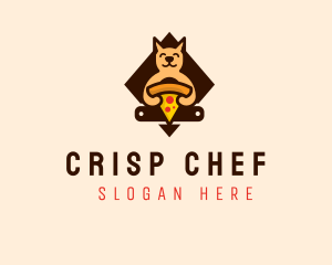 Cute Animal Pizza logo design