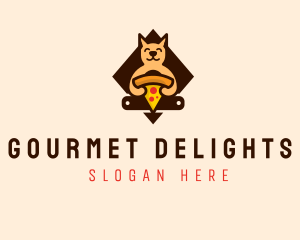 Cute Animal Pizza logo design