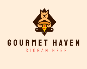 Cute Animal Pizza logo design