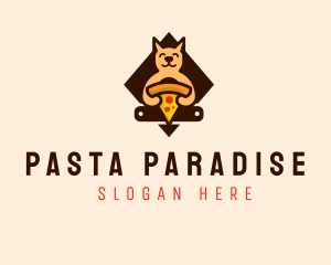 Cute Animal Pizza logo design