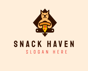 Cute Animal Pizza logo design