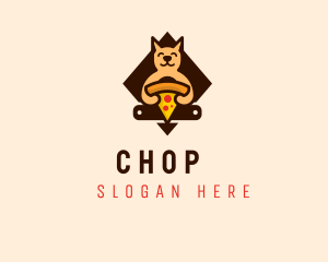 Cat - Cute Animal Pizza logo design