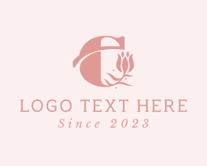 Lotus - Pink Flower Letter E logo design