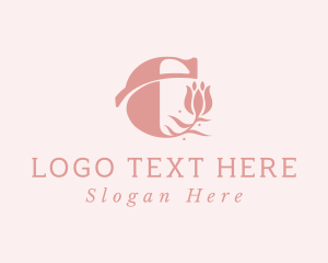 Pink Flower Letter E  Logo