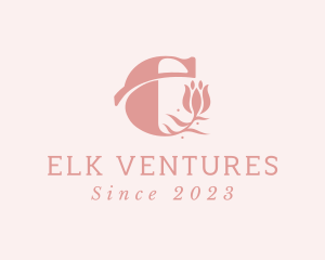 Pink Flower Letter E  logo design