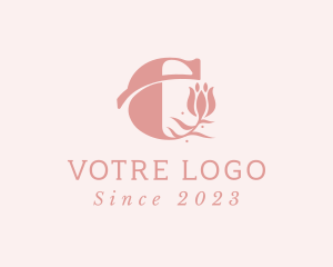 Spring - Pink Flower Letter E logo design
