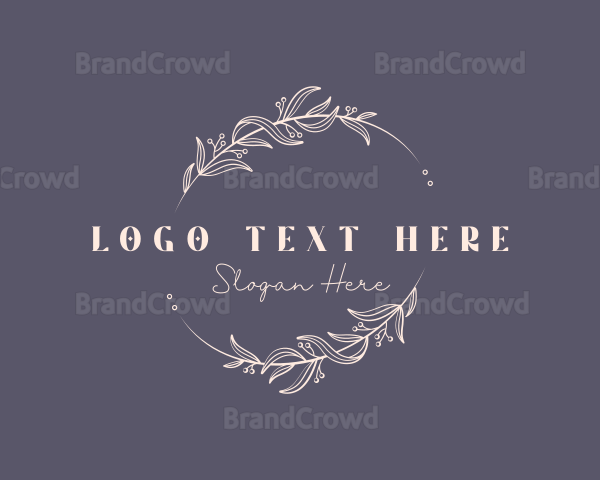 Feminine Floral Wreath Logo