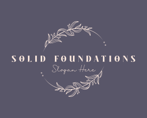 Feminine Floral Wreath Logo