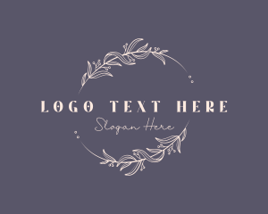 Feminine Floral Wreath Logo