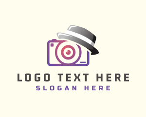 Lens - Camera Hat Photography logo design