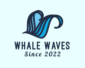 Surfing Beach Wave logo design