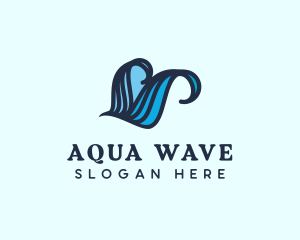 Surfing Beach Wave logo design