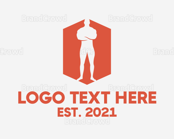 Red Masculine Man Body Logo