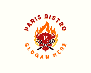 Bison Steak BBQ logo design