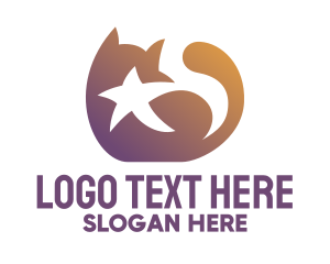 Pet Store - Gradient Star Cat logo design