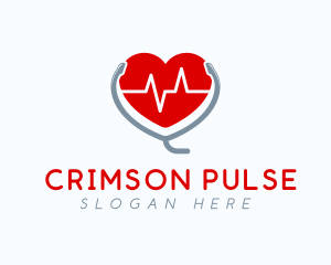 Heart Beat Stethoscope logo design