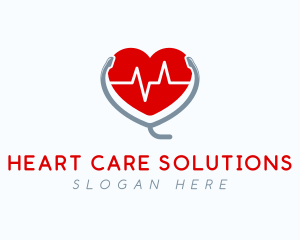 Heart Beat Stethoscope logo design