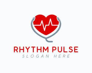 Heart Beat Stethoscope logo design