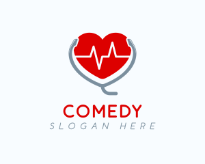Nurse - Heart Beat Stethoscope logo design