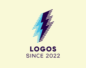Volt - Blue Lightning Duo logo design