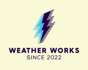 Meteorology - Blue Lightning Duo logo design