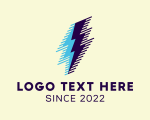 Meteorology - Blue Lightning Duo logo design