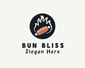 Bun - Flaming Hot Dog logo design