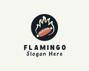 Flaming Hot Dog logo design